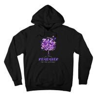 Alzheimers Awareness Purple Butterfly Tall Hoodie