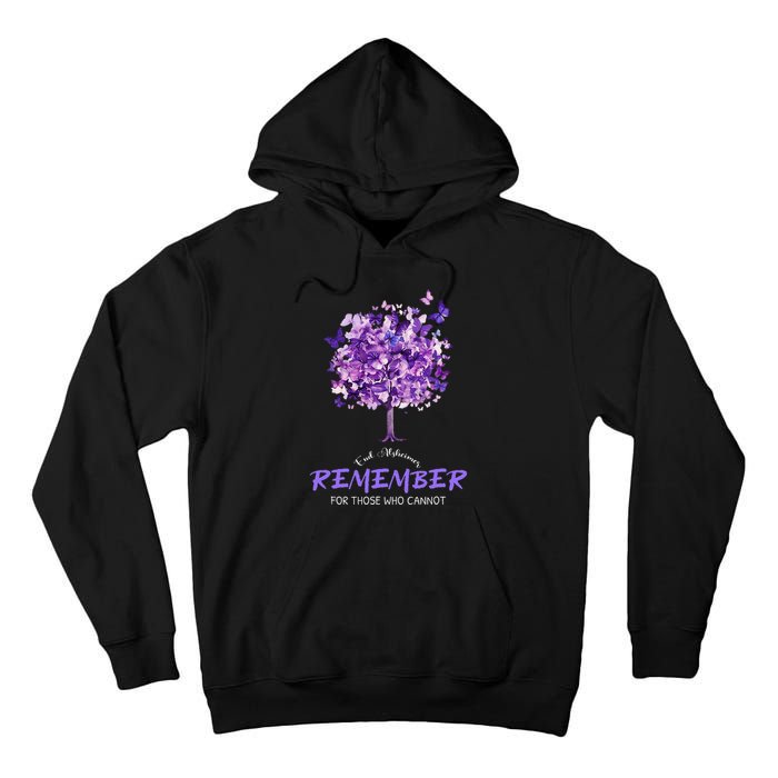 Alzheimers Awareness Purple Butterfly Tall Hoodie