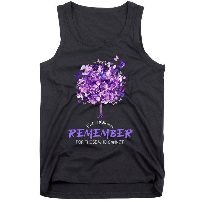 Alzheimers Awareness Purple Butterfly Tank Top