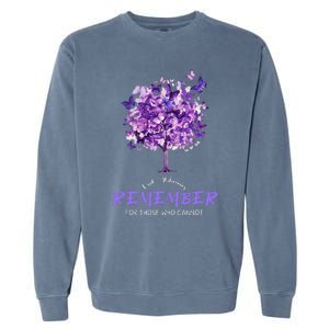 Alzheimers Awareness Purple Butterfly Garment-Dyed Sweatshirt