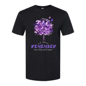 Alzheimers Awareness Purple Butterfly Softstyle CVC T-Shirt