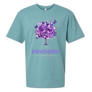 Alzheimers Awareness Purple Butterfly Sueded Cloud Jersey T-Shirt