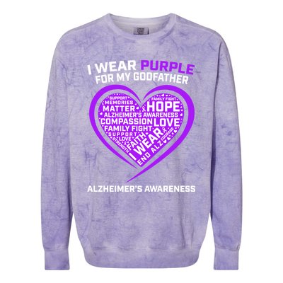 Alzheimers Awareness Products Memories Matter Godfather Gift Colorblast Crewneck Sweatshirt