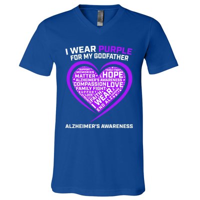 Alzheimers Awareness Products Memories Matter Godfather Gift V-Neck T-Shirt