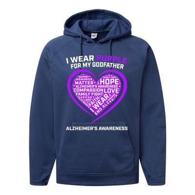 Alzheimers Awareness Products Memories Matter Godfather Gift Performance Fleece Hoodie