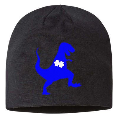 Autism Awareness Puzzle Blue Dinosaur Sustainable Beanie