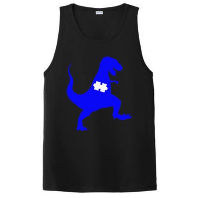 Autism Awareness Puzzle Blue Dinosaur PosiCharge Competitor Tank