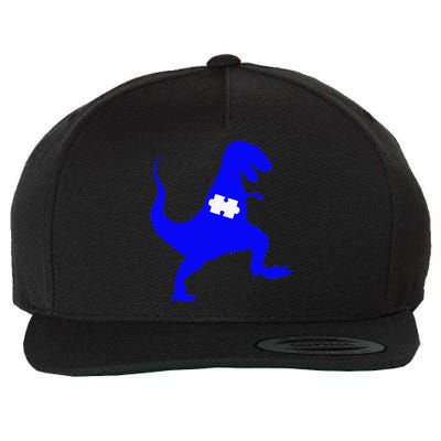 Autism Awareness Puzzle Blue Dinosaur Wool Snapback Cap