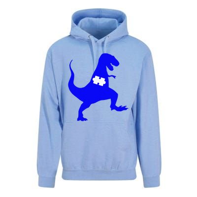 Autism Awareness Puzzle Blue Dinosaur Unisex Surf Hoodie