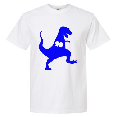 Autism Awareness Puzzle Blue Dinosaur Garment-Dyed Heavyweight T-Shirt