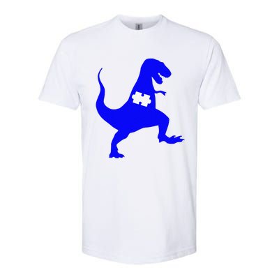 Autism Awareness Puzzle Blue Dinosaur Softstyle® CVC T-Shirt