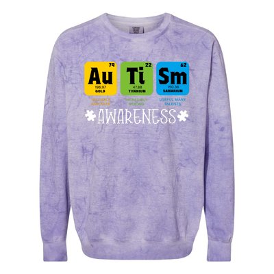 Autism Autistic Periodic Table Colorblast Crewneck Sweatshirt