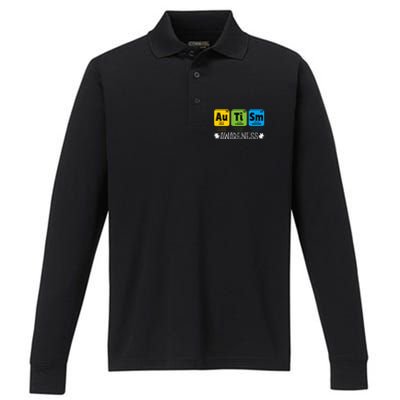 Autism Autistic Periodic Table Performance Long Sleeve Polo