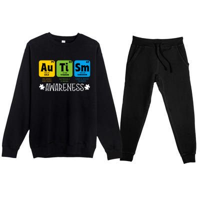 Autism Autistic Periodic Table Premium Crewneck Sweatsuit Set