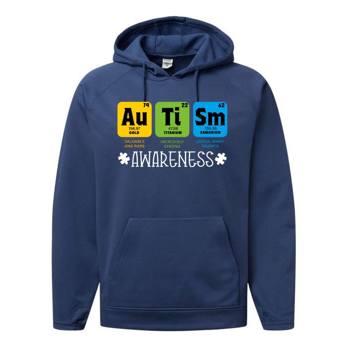 Autism Autistic Periodic Table Performance Fleece Hoodie