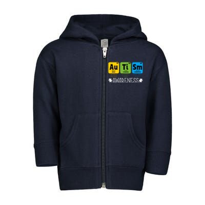 Autism Autistic Periodic Table Toddler Zip Fleece Hoodie