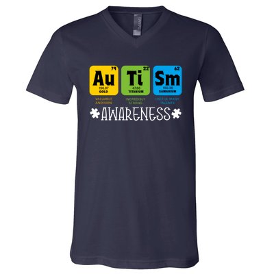 Autism Autistic Periodic Table V-Neck T-Shirt