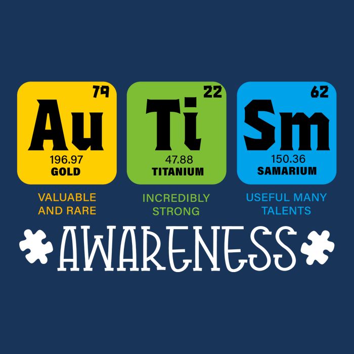 Autism Autistic Periodic Table Button