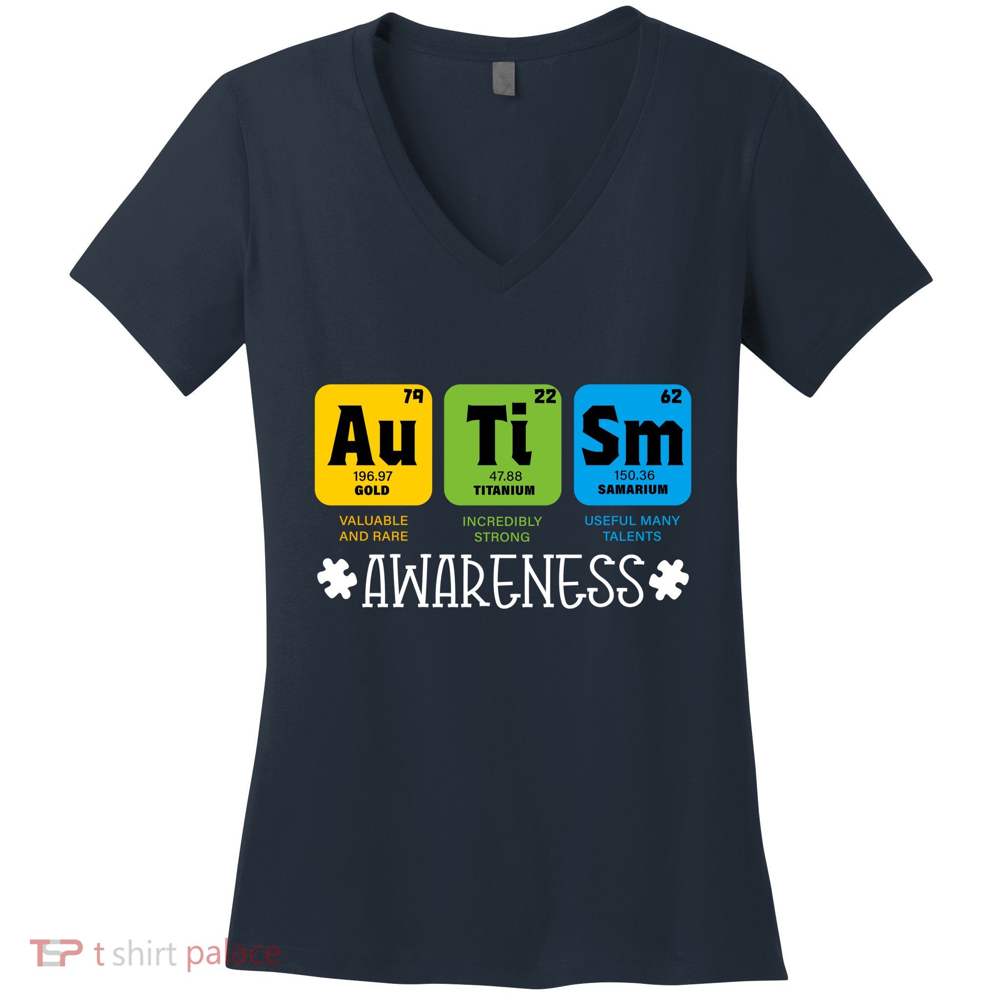 Autism Autistic Periodic Table Women's V-Neck T-Shirt
