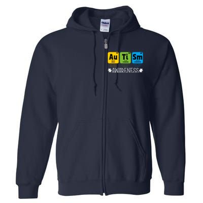 Autism Autistic Periodic Table Full Zip Hoodie