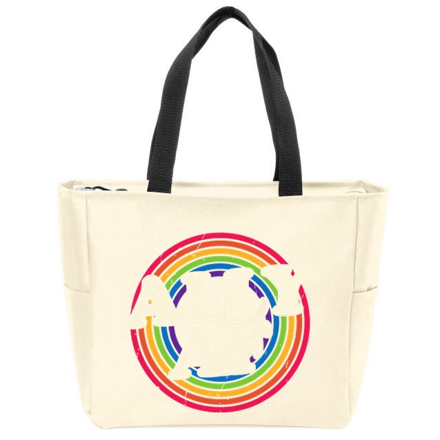 Ally Af Pride Month Lgbt Rainbow Zip Tote Bag