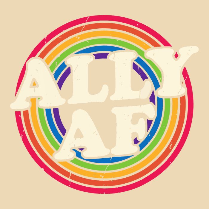 Ally Af Pride Month Lgbt Rainbow Zip Tote Bag