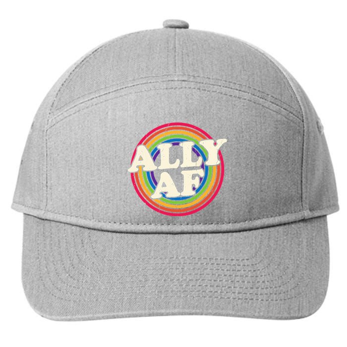 Ally Af Pride Month Lgbt Rainbow 7-Panel Snapback Hat