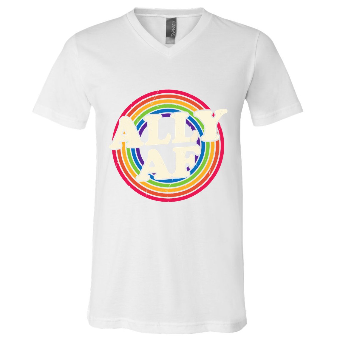 Ally Af Pride Month Lgbt Rainbow V-Neck T-Shirt