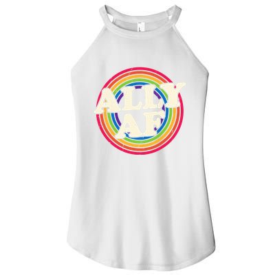 Ally Af Pride Month Lgbt Rainbow Women's Perfect Tri Rocker Tank
