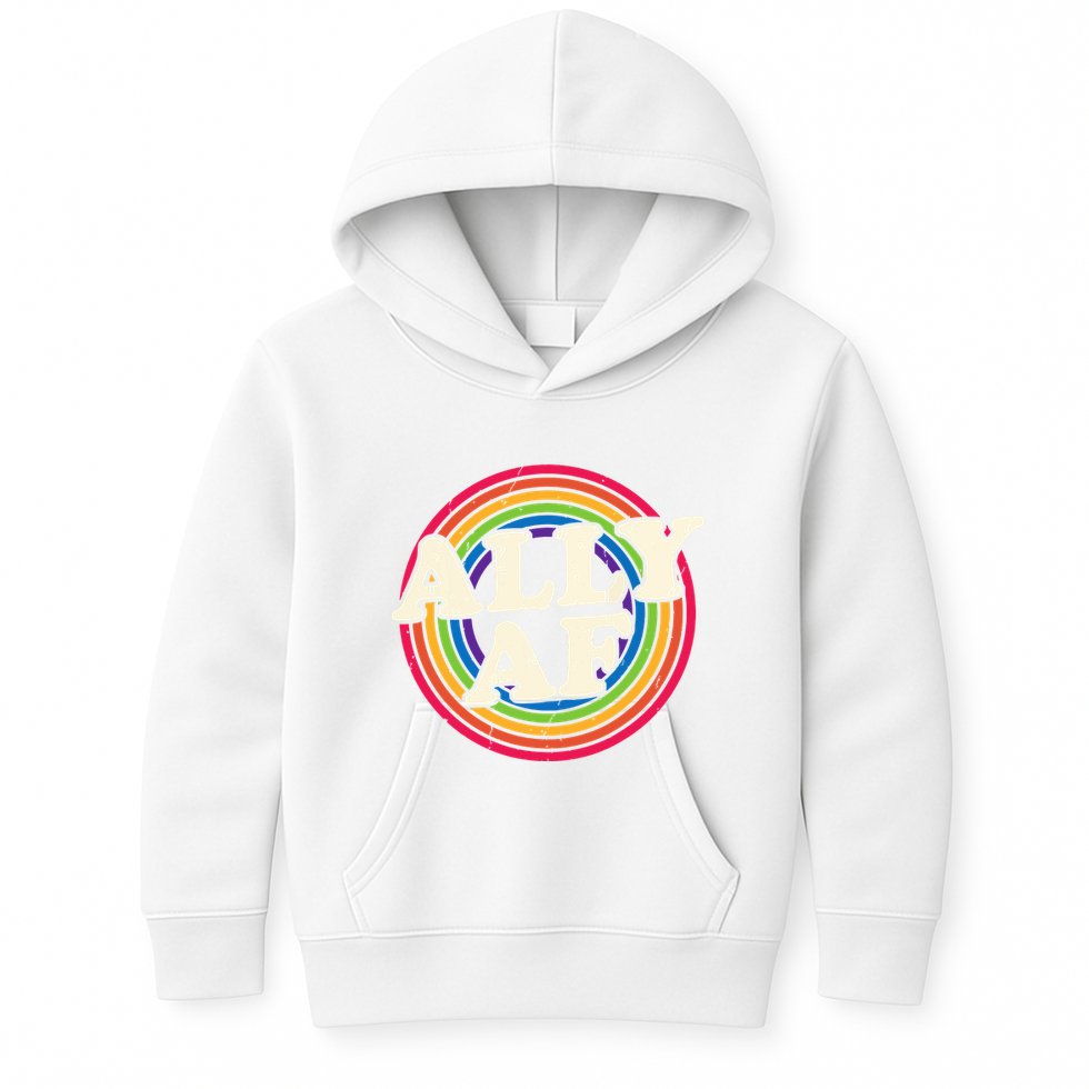 Ally Af Pride Month Lgbt Rainbow Kids Hoodie