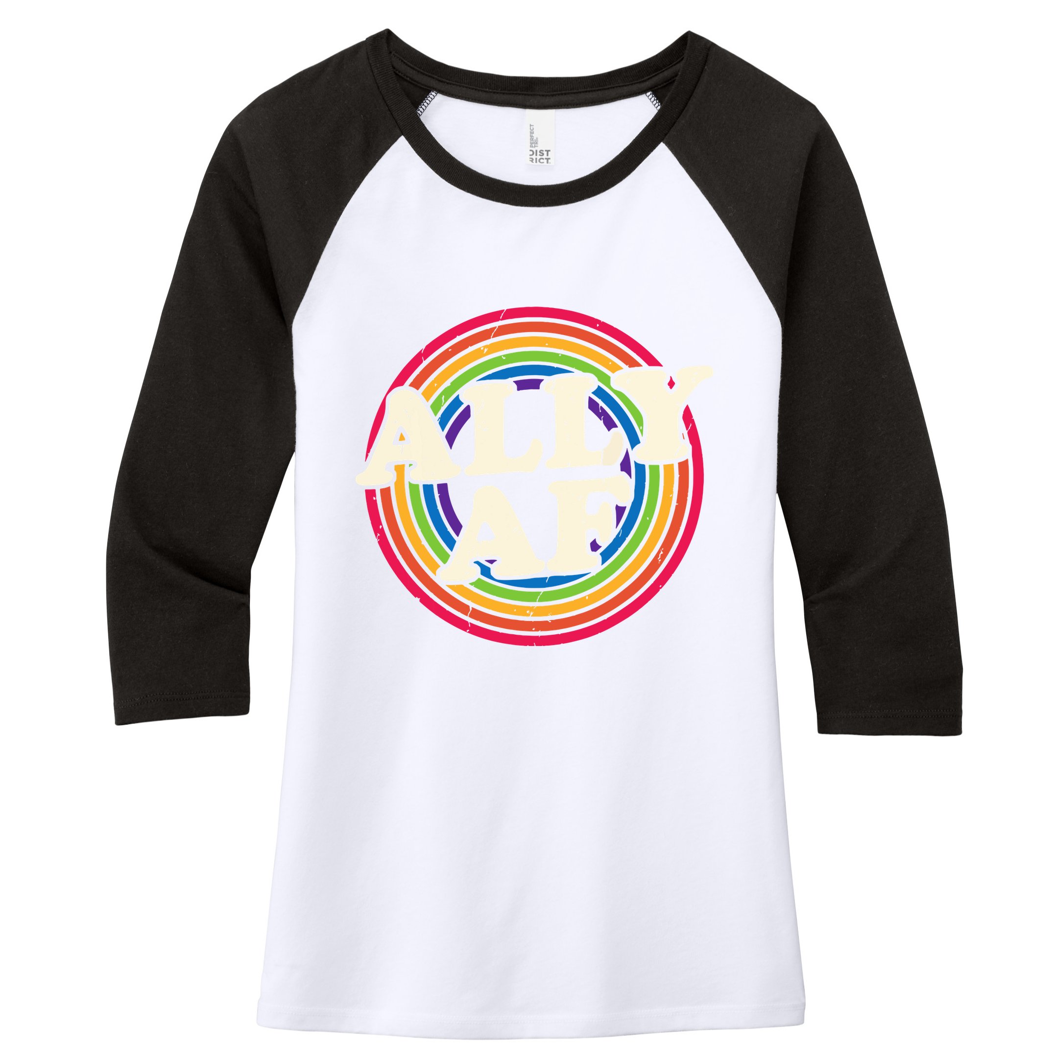 Ally Af Pride Month Lgbt Rainbow Women's Tri-Blend 3/4-Sleeve Raglan Shirt