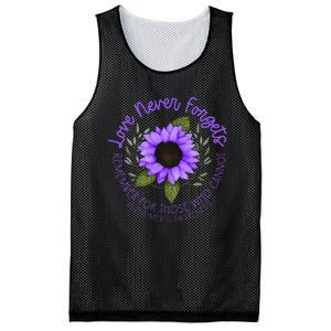 Alzheimer Awareness Purple sunflower Mesh Reversible Basketball Jersey Tank