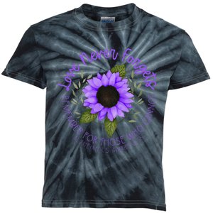 Alzheimer Awareness Purple sunflower Kids Tie-Dye T-Shirt