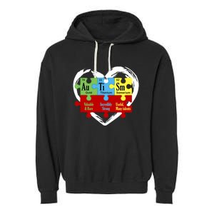 Autism Awareness Puzzle Chemical Element Funny Science Lover Garment-Dyed Fleece Hoodie