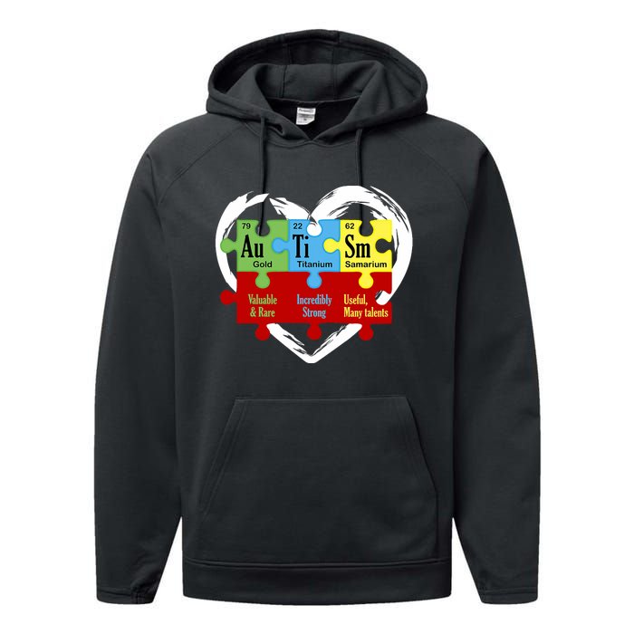 Autism Awareness Puzzle Chemical Element Funny Science Lover Performance Fleece Hoodie