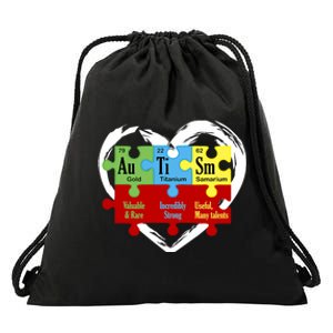 Autism Awareness Puzzle Chemical Element Funny Science Lover Drawstring Bag