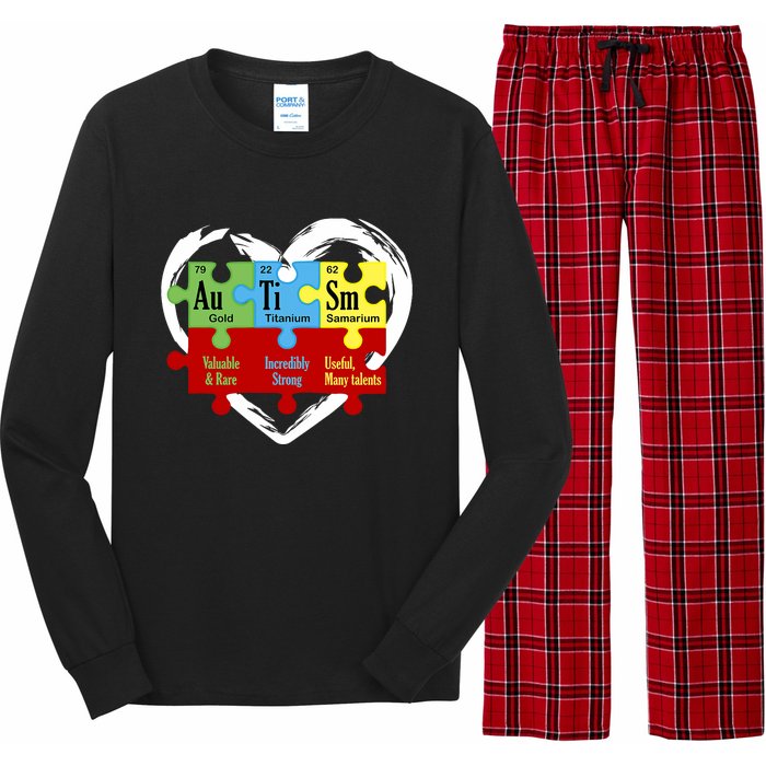 Autism Awareness Puzzle Chemical Element Funny Science Lover Long Sleeve Pajama Set