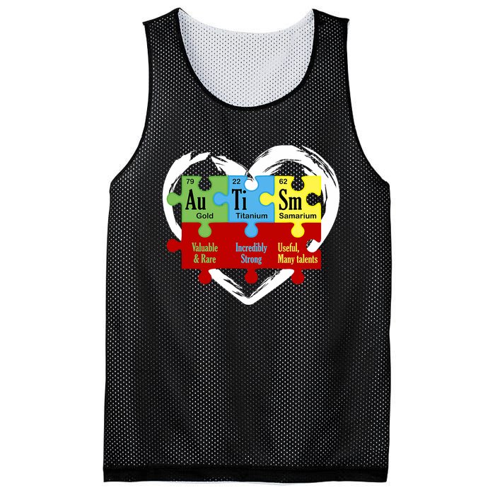 Autism Awareness Puzzle Chemical Element Funny Science Lover Mesh Reversible Basketball Jersey Tank