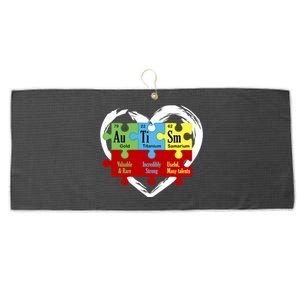 Autism Awareness Puzzle Chemical Element Funny Science Lover Large Microfiber Waffle Golf Towel