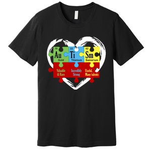 Autism Awareness Puzzle Chemical Element Funny Science Lover Premium T-Shirt