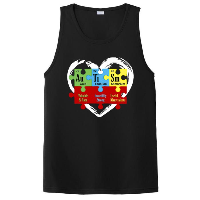 Autism Awareness Puzzle Chemical Element Funny Science Lover PosiCharge Competitor Tank