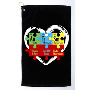 Autism Awareness Puzzle Chemical Element Funny Science Lover Platinum Collection Golf Towel