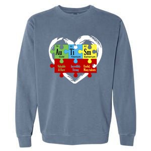 Autism Awareness Puzzle Chemical Element Funny Science Lover Garment-Dyed Sweatshirt