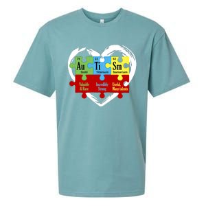 Autism Awareness Puzzle Chemical Element Funny Science Lover Sueded Cloud Jersey T-Shirt