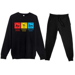 Autism Awareness Periodic Table Elet Asd Support Autistic Gift Premium Crewneck Sweatsuit Set