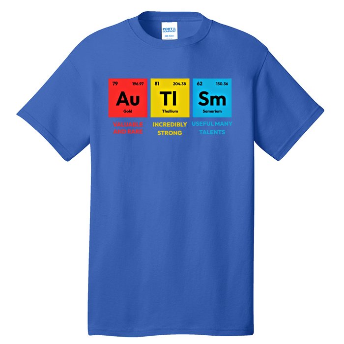 Autism Awareness Periodic Table Elet Asd Support Autistic Gift Tall T-Shirt