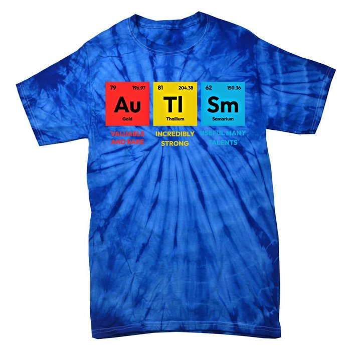 Autism Awareness Periodic Table Elet Asd Support Autistic Gift Tie-Dye T-Shirt