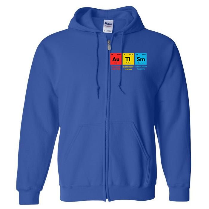 Autism Awareness Periodic Table Elet Asd Support Autistic Gift Full Zip Hoodie