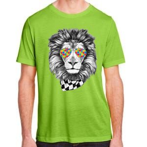 Autism Awareness Puzzle Sunglasses Lion Adult ChromaSoft Performance T-Shirt