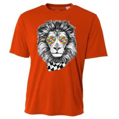 Autism Awareness Puzzle Sunglasses Lion Cooling Performance Crew T-Shirt